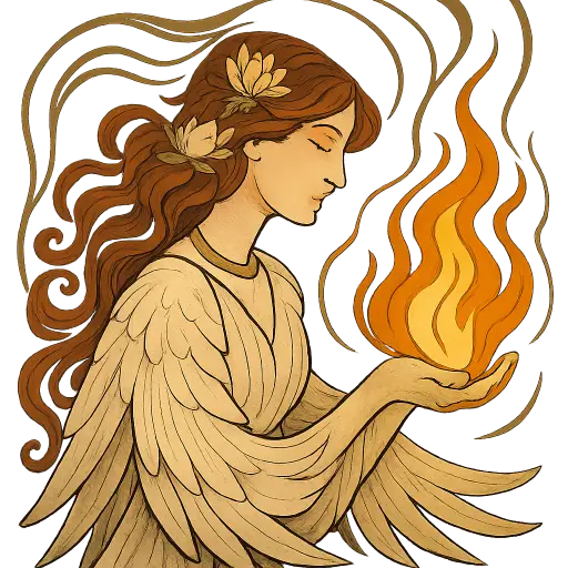 Swan Maiden with flame