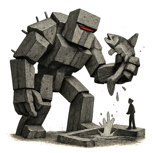 Golem with fish
