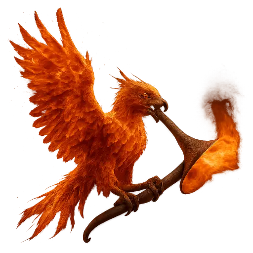 Phoenix with horn