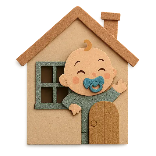 Baby with house