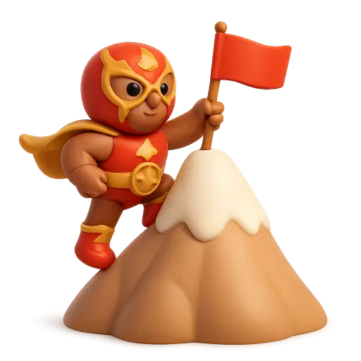 Luchador with mountain