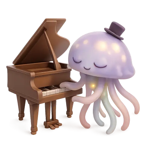 Jellyfish with piano