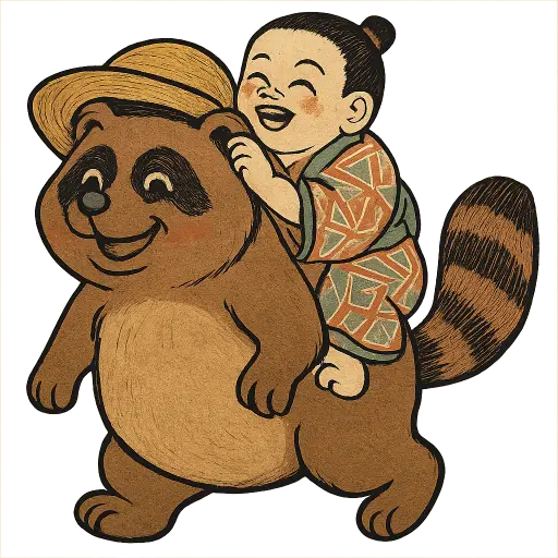 Tanuki with child